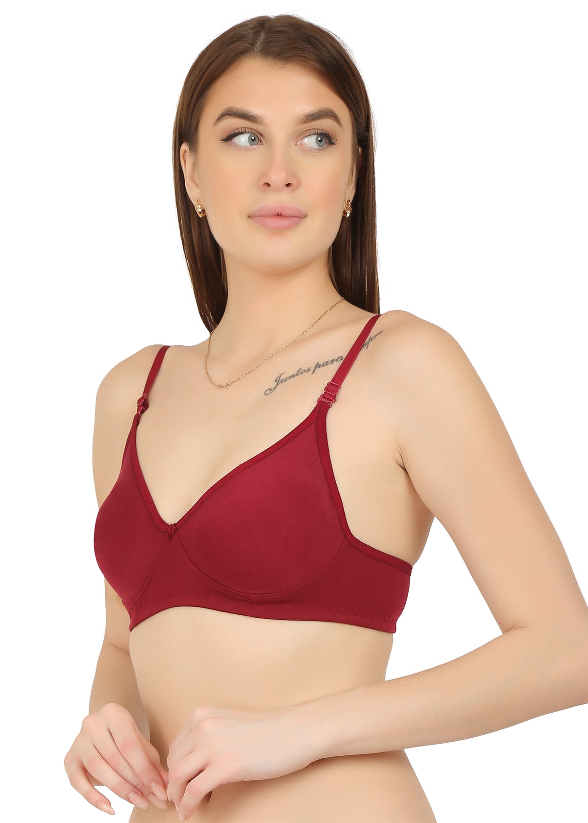 GB Desing 2 Wine Color Double Layered Cup Bra for Women