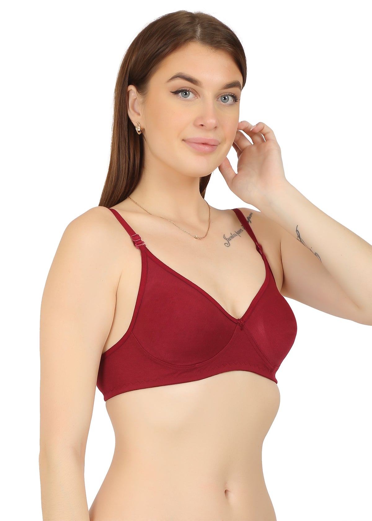 GB Desing 2 Wine Color Double Layered Cup Bra for Women