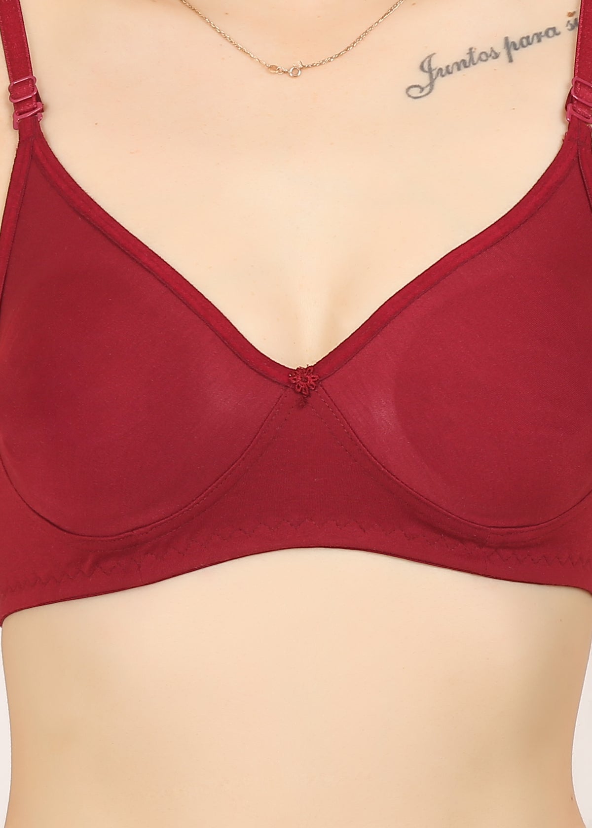 GB Desing 2 Wine Color Double Layered Cup Bra for Women