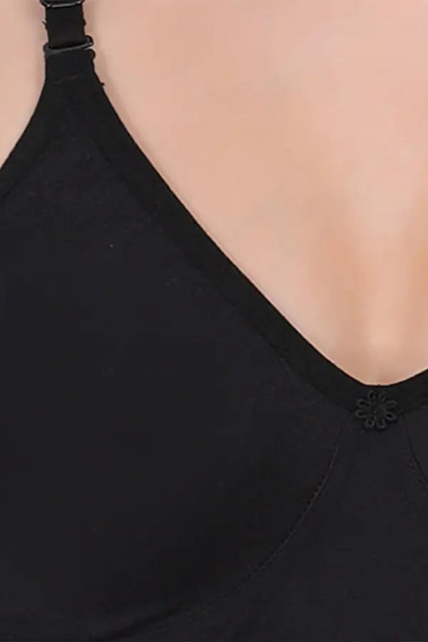 Non Padded Cotton Bra for Women | Wire-Free, Seamless U-Back Bra with Detachable Straps