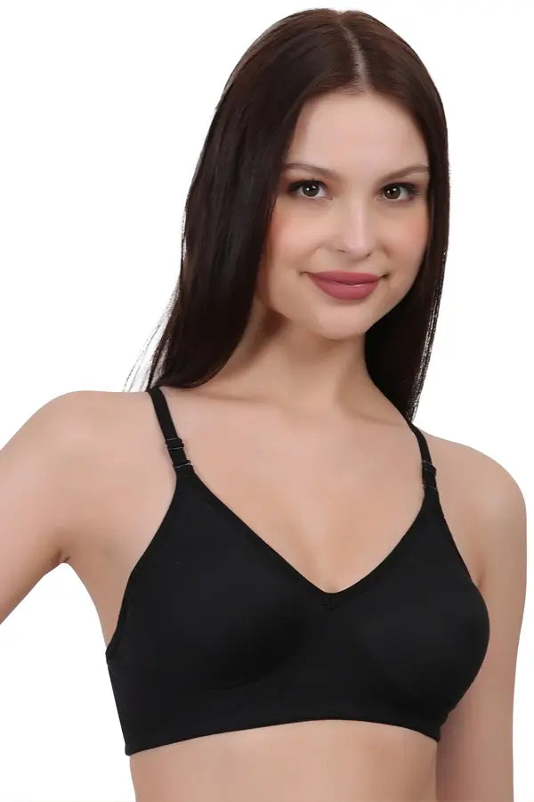 Non Padded Cotton Bra for Women | Wire-Free, Seamless U-Back Bra with Detachable Straps