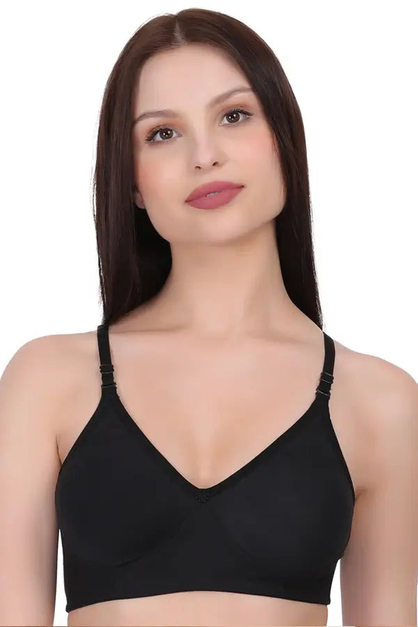 Non Padded Cotton Bra for Women | Wire-Free, Seamless U-Back Bra with Detachable Straps