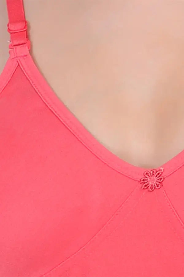Non Padded Cotton Bra for Women | Wire-Free, Seamless U-Back Bra with Detachable Straps