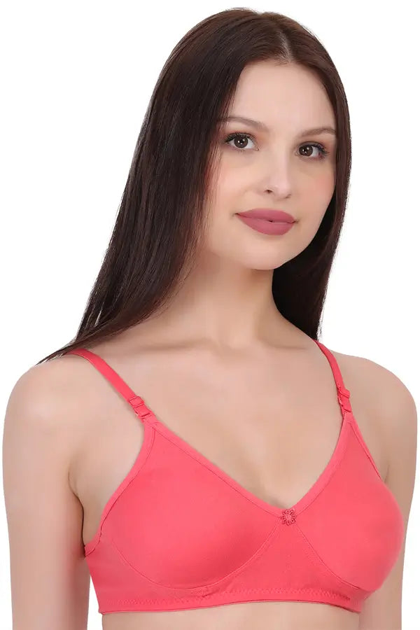 Non Padded Cotton Bra for Women | Wire-Free, Seamless U-Back Bra with Detachable Straps