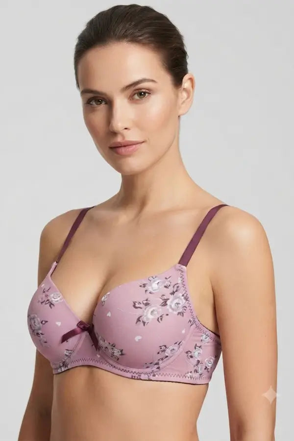 011 Thistle Floral Padded Bra – Delicate Print, Feminine Charm